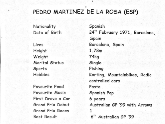 Pedro de la Rosa profile