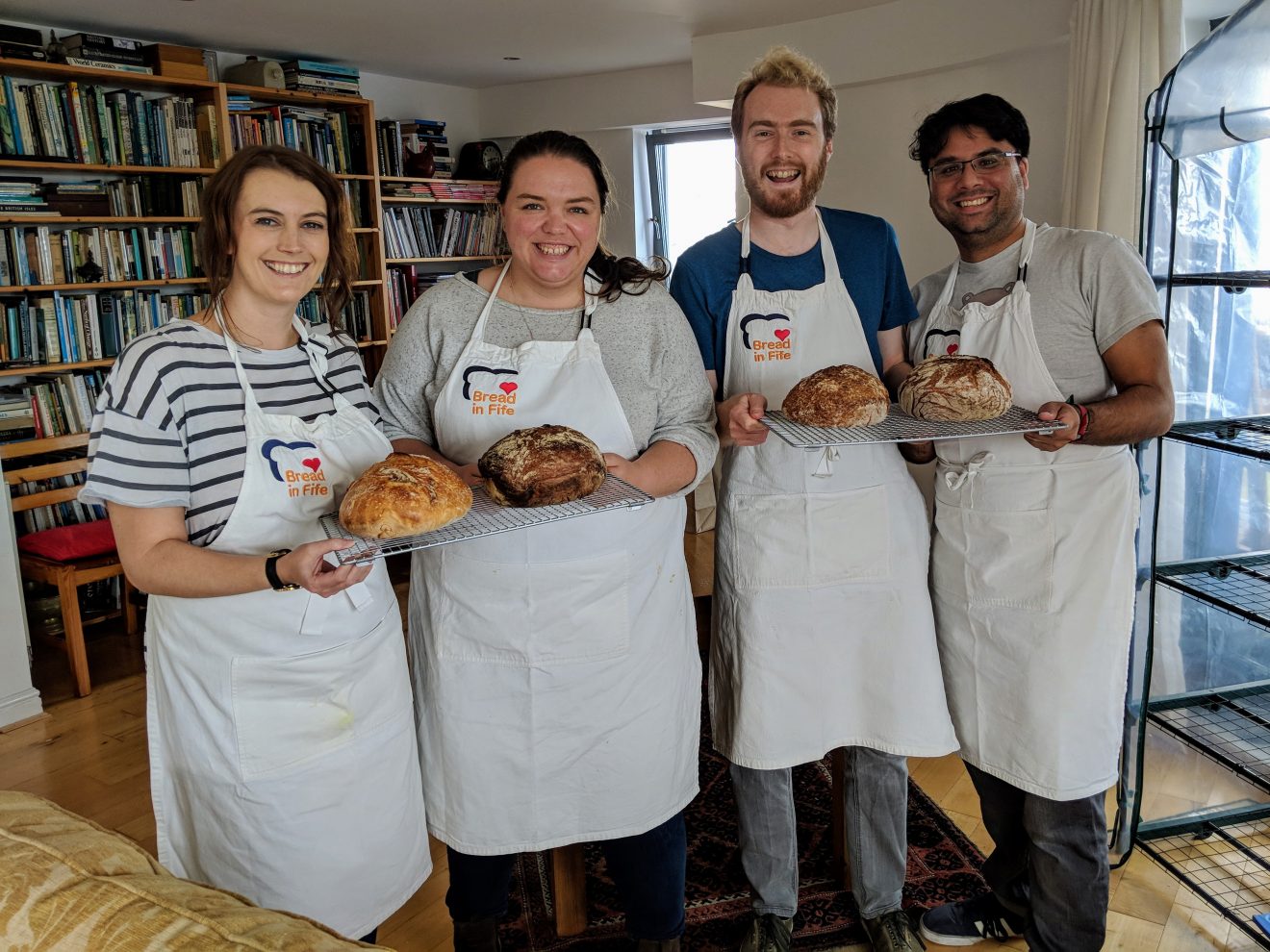 Louise, Alex, me and Jamie with our breads