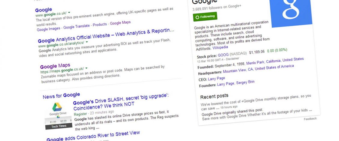 Google search engine results page screenshot