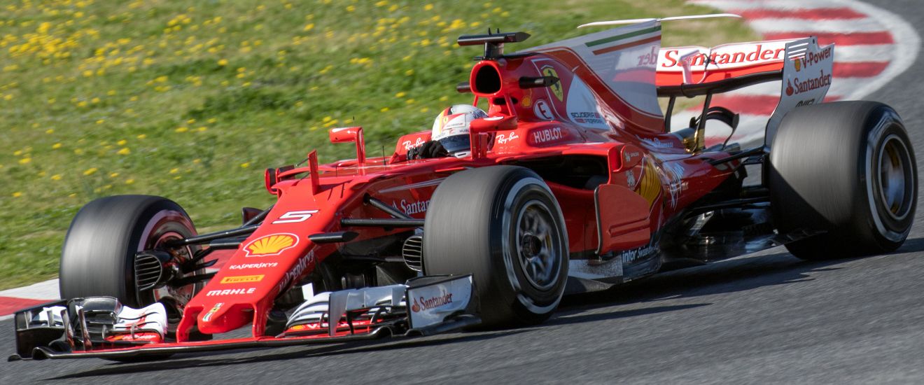 Sebastian Vettel driving a Ferrari