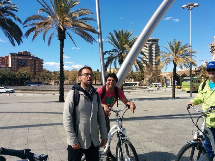 Our tour guide and Jamie on an e-bike