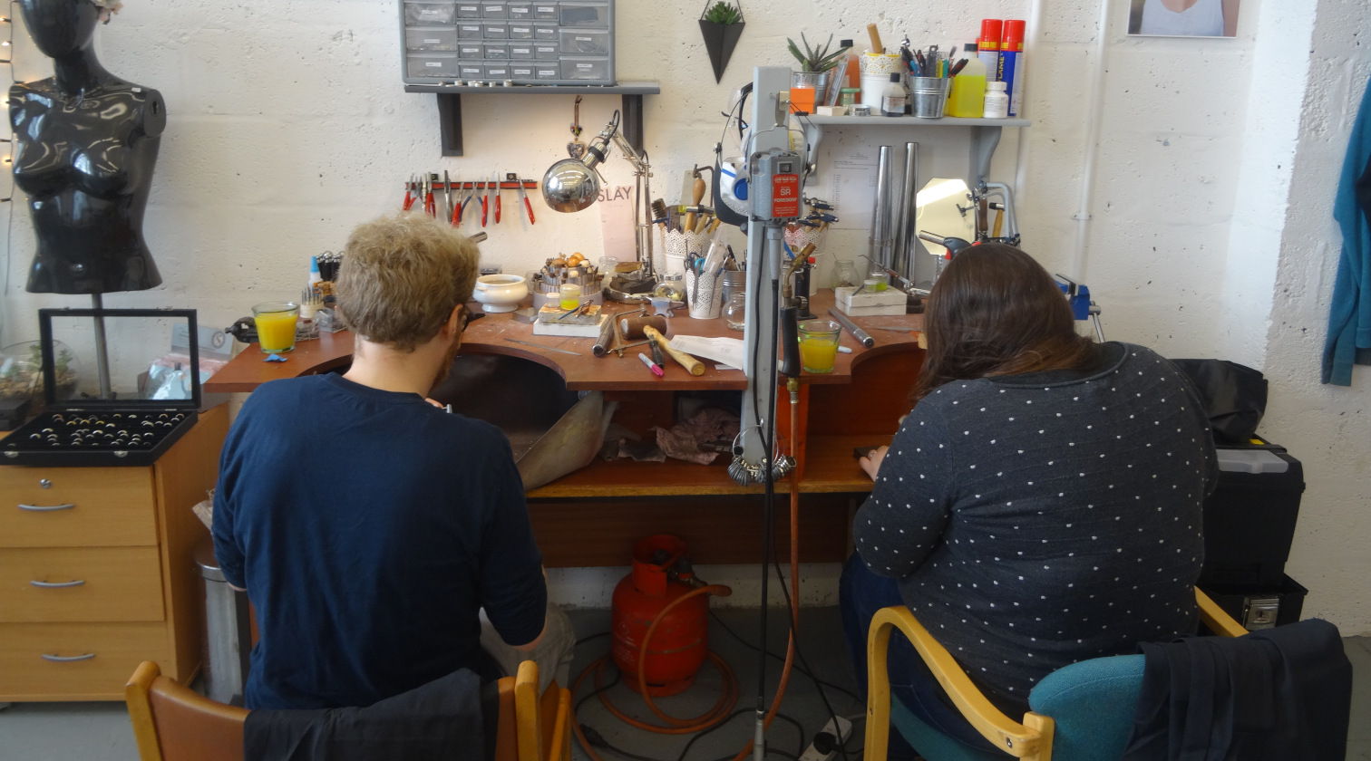 Me and Alex working on our rings