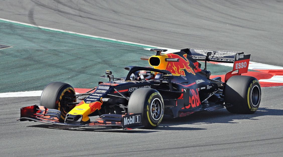 Max Verstappen racing his Red Bull Racing car