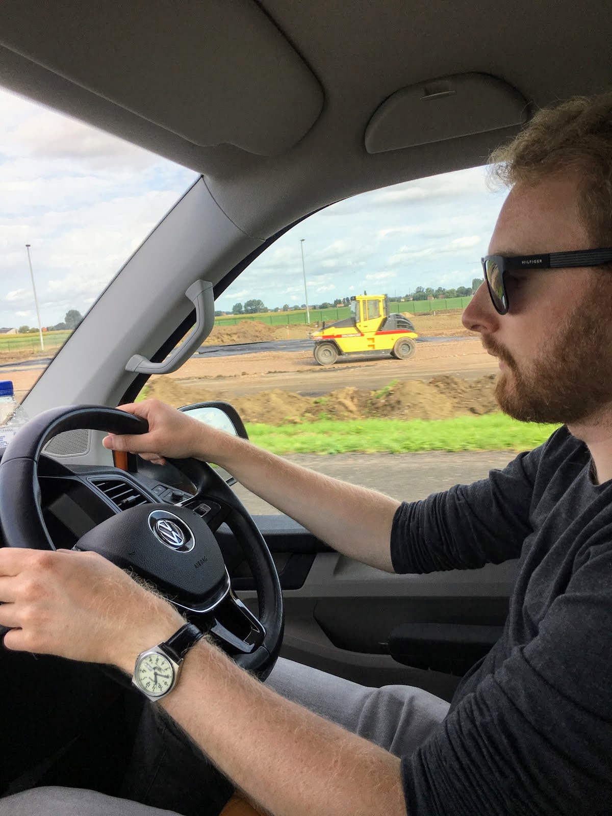 Me driving the campervan