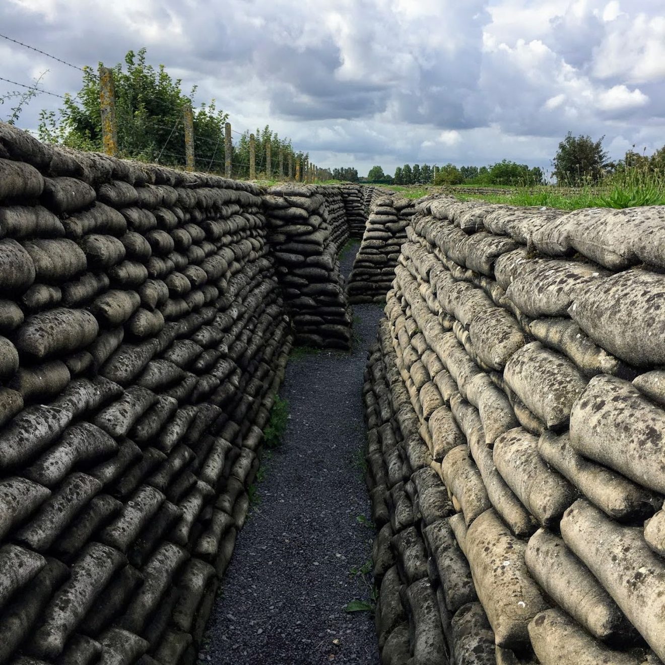 Preserved concrete trenches