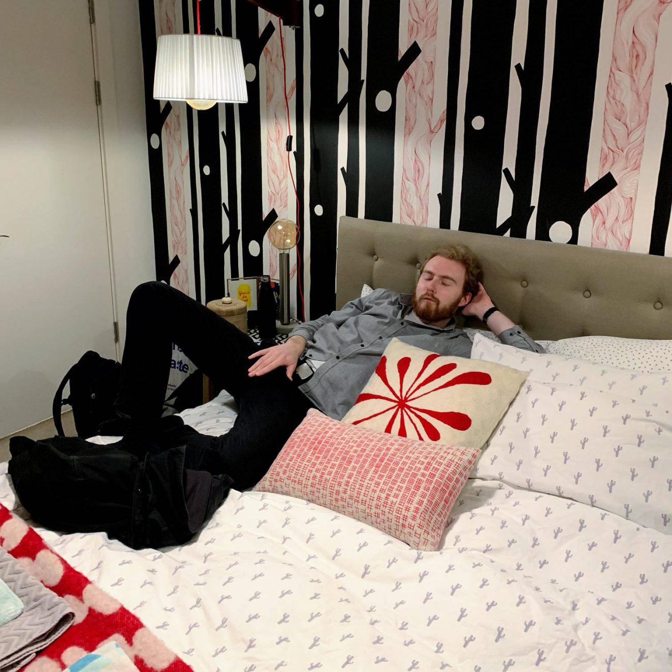 Me being silly on a bed