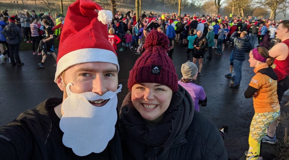 Me and Alex at Christmas Day parkrun