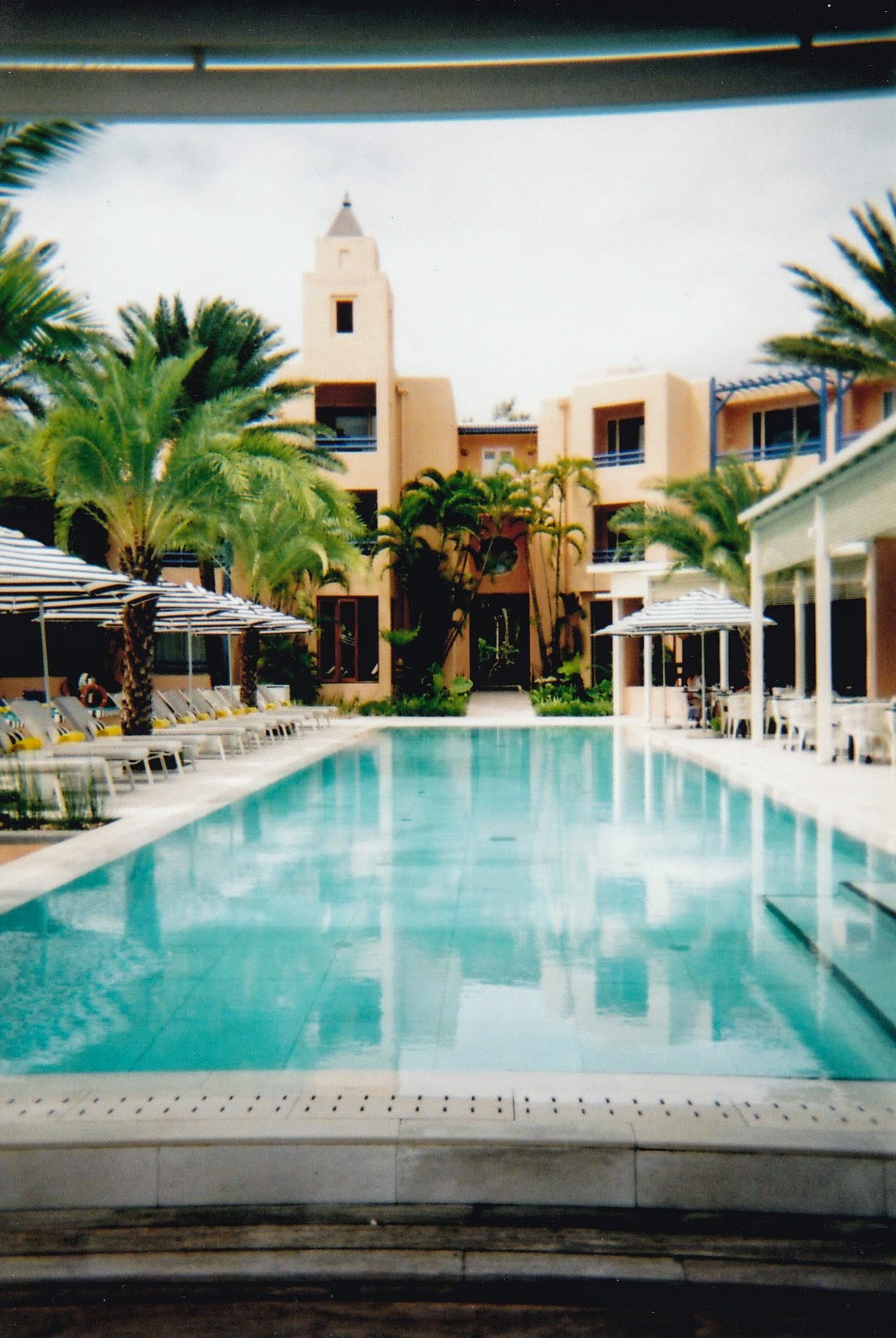 Pool and hotel (taken on the disposable camera)