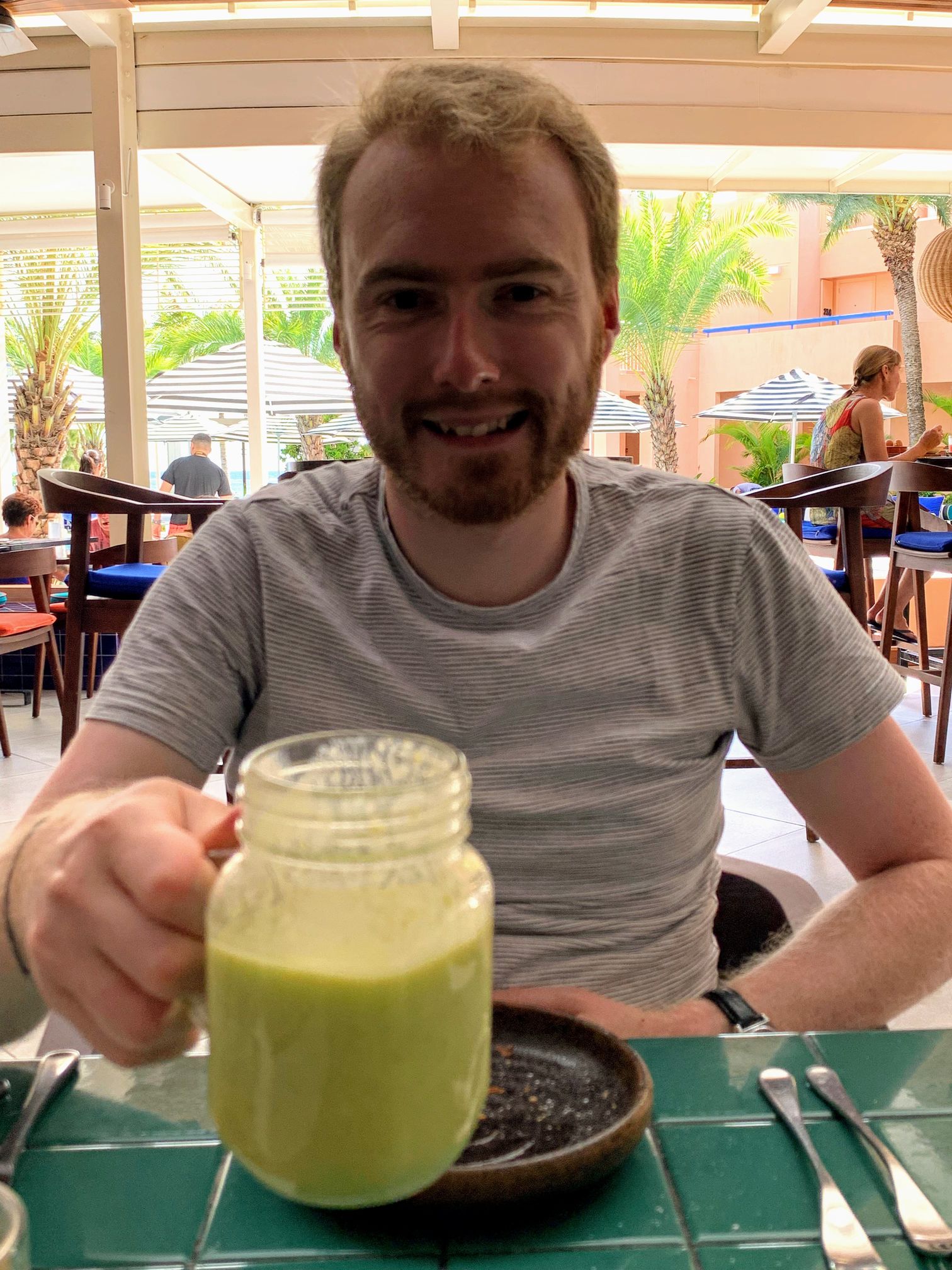 Me drinking a smoothie