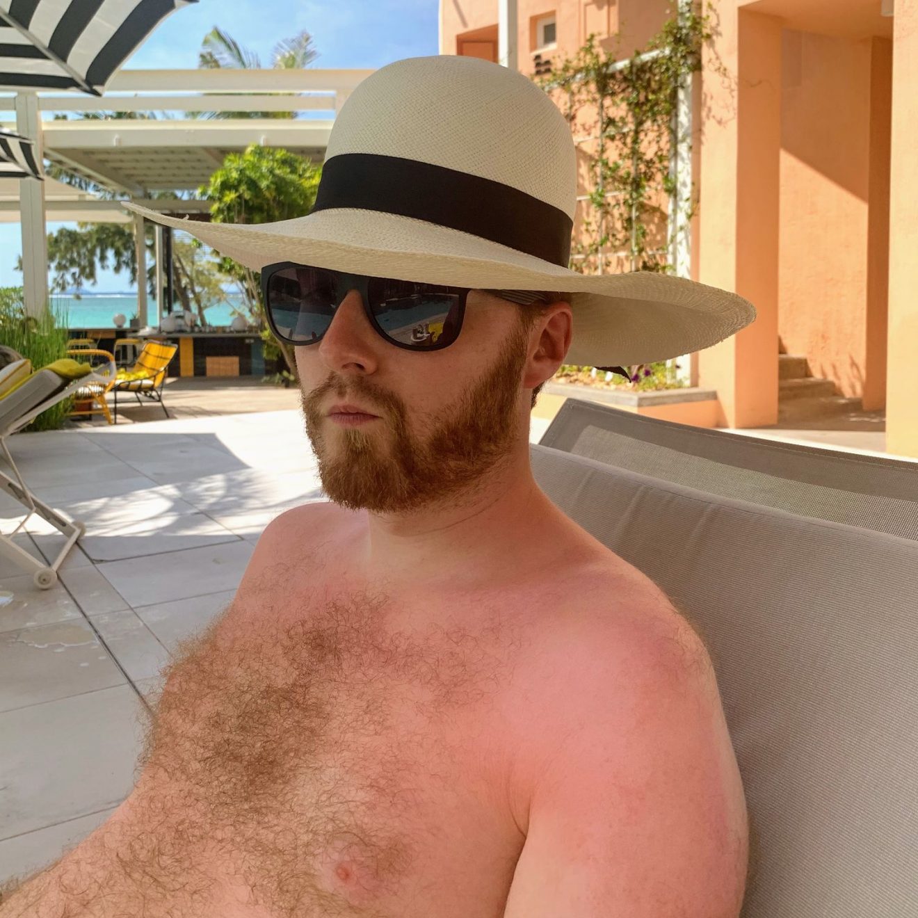 Me wearing Alex's hat