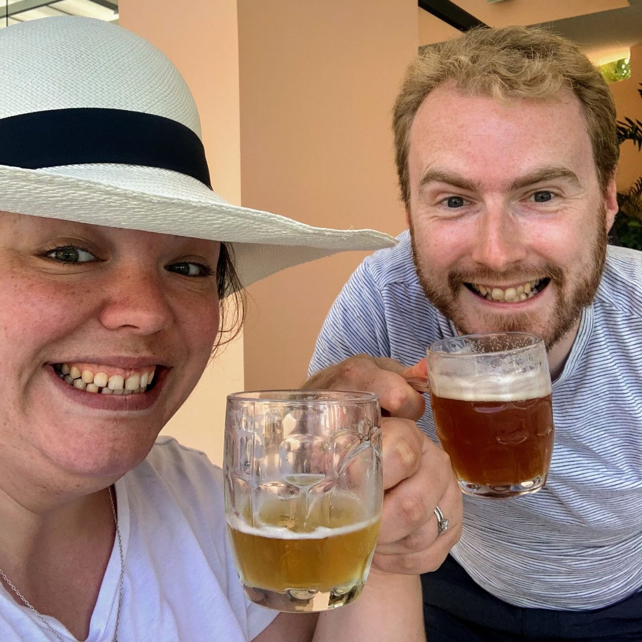 Alex and me posing with beers