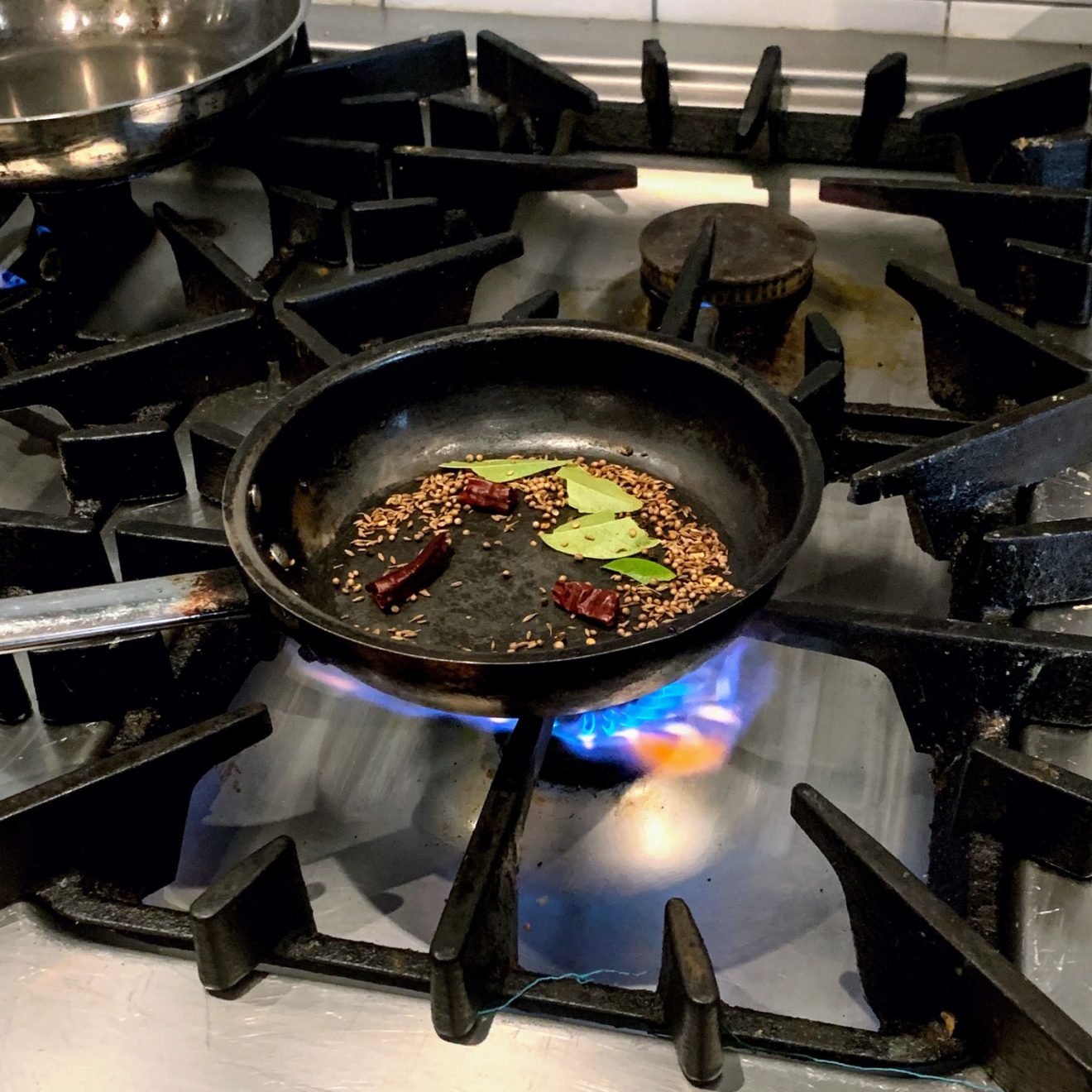 Spices being cooked