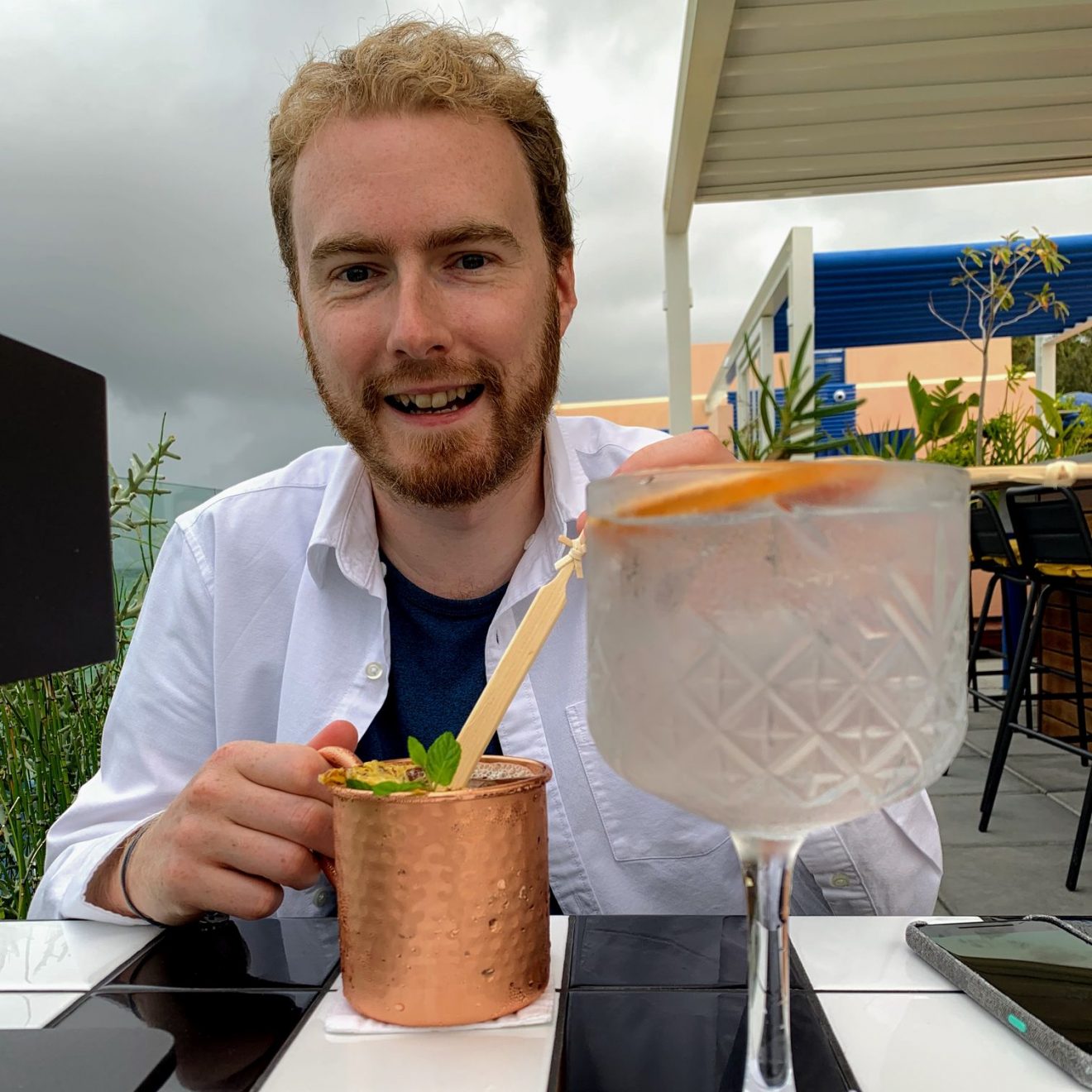 Me with a cocktail