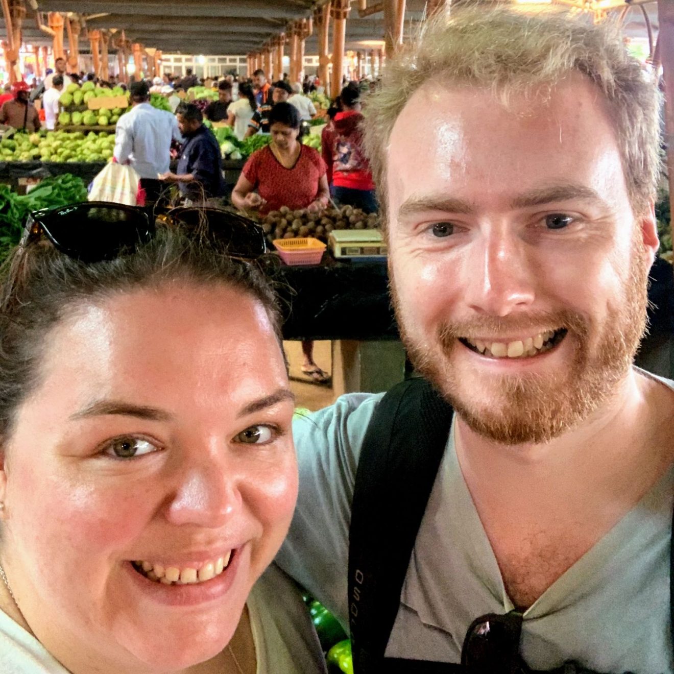 Alex and me in Flacq market
