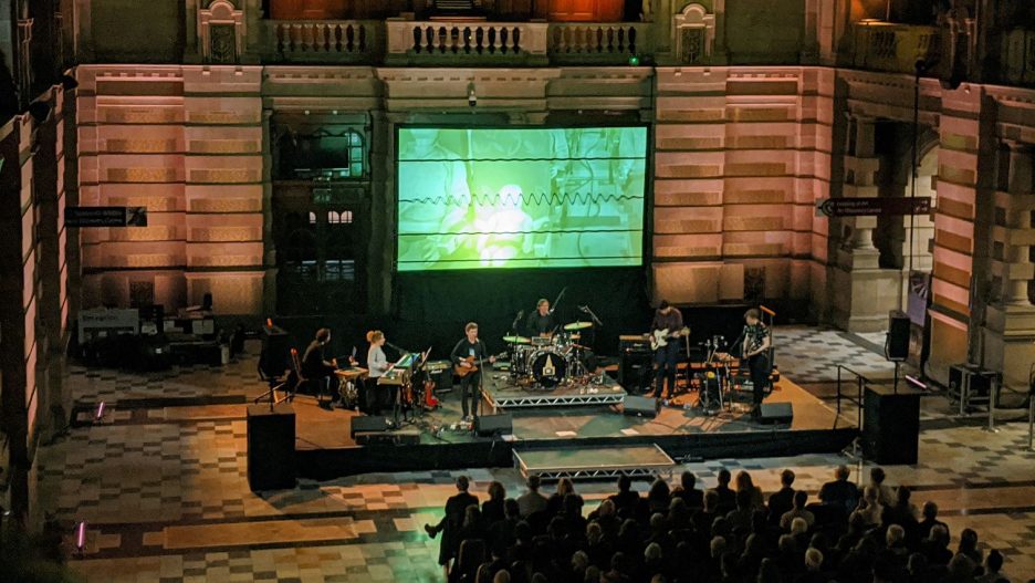 Field Music on the stage at Kelvingrove Art Gallery and Museum