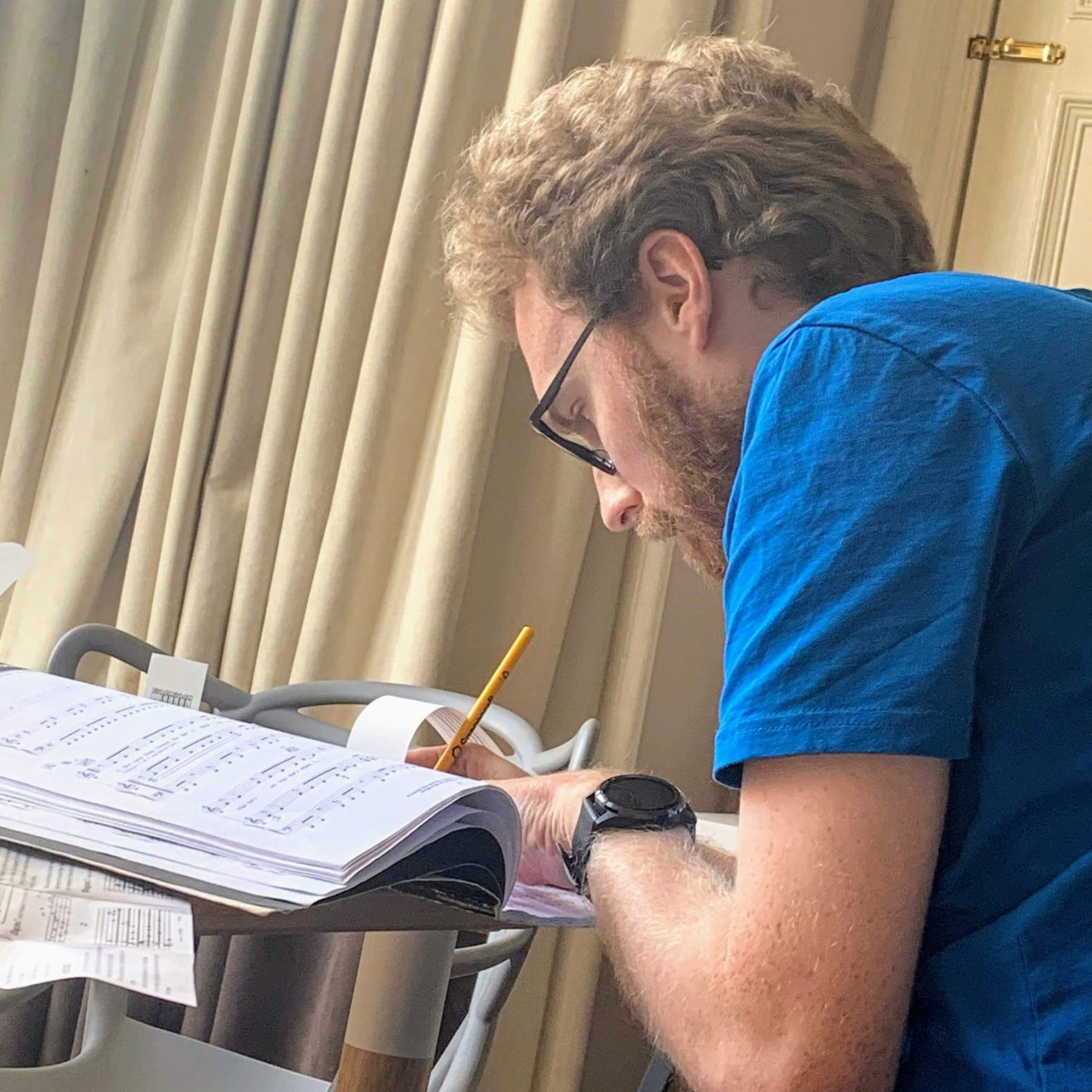 Me transcribing music