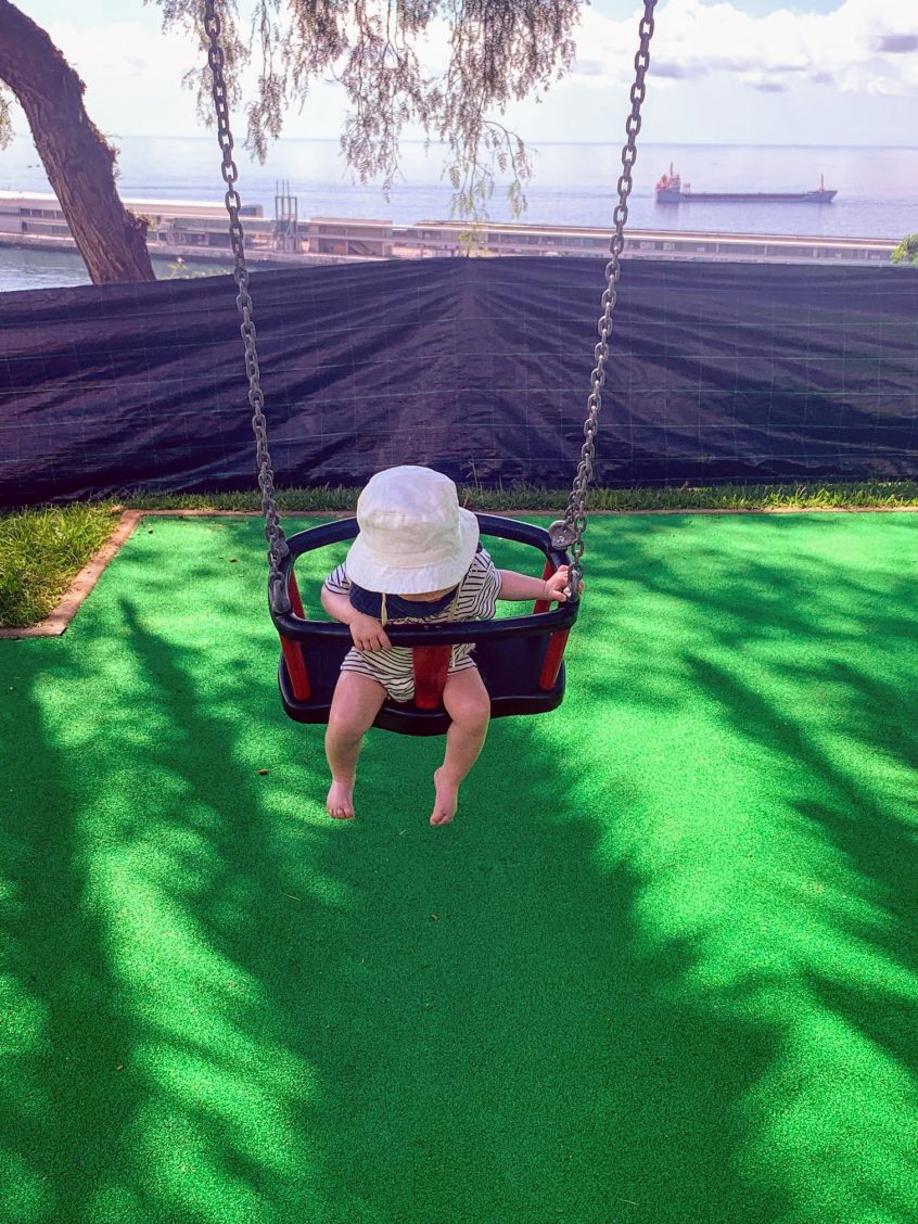 Izzy on a swing in Madeira