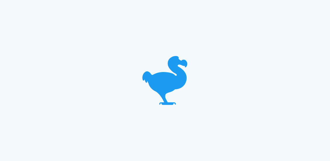 A silhouette of a dodo in profile, presented in the same colour as the Twitter bird logo