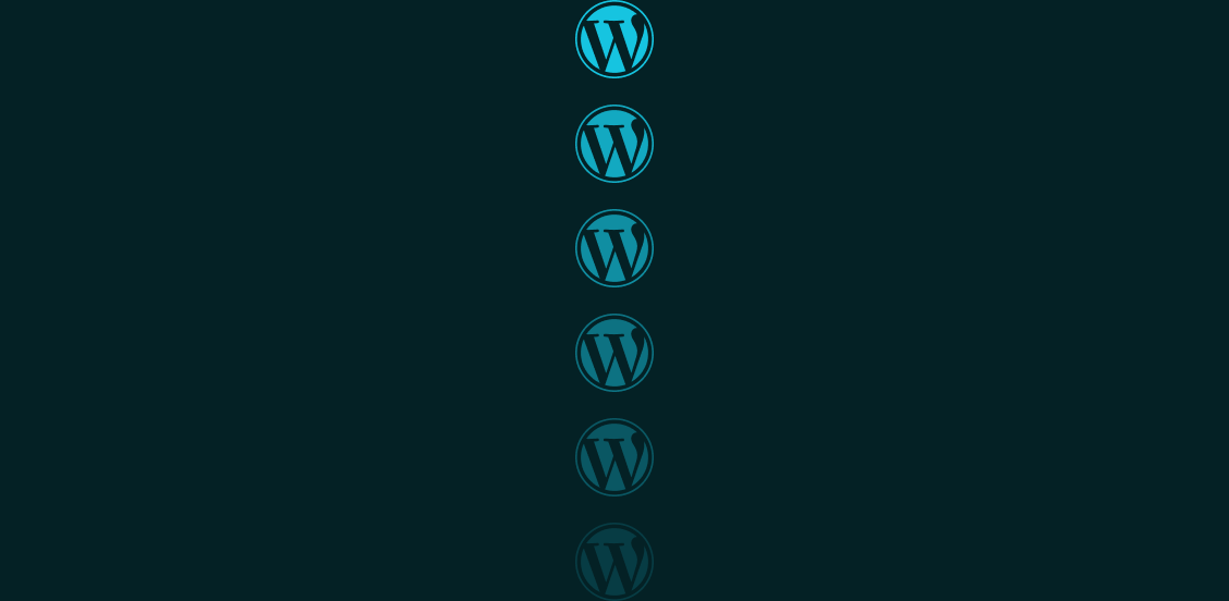 WordPress logo repeated six times from top to bottom, becoming progressively fainter