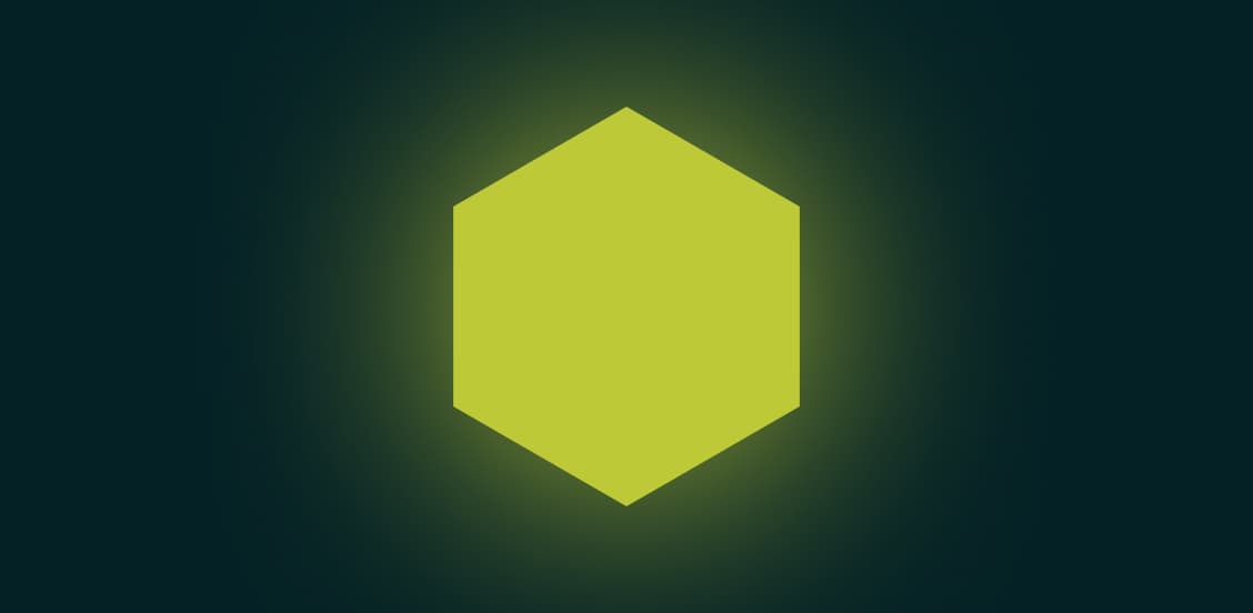 Yellow glowing hexagon