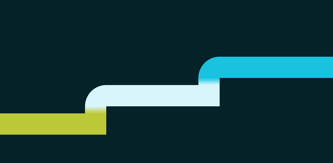 Three shallow lines of different colours, joined up by waterfalls, representing going upstream