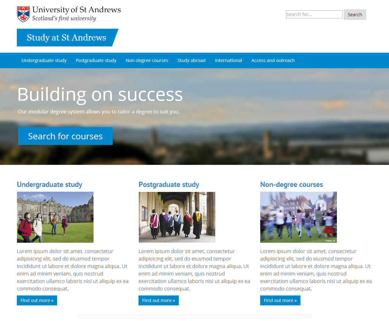 Screenshot of early December 2013 mockup